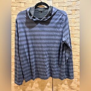 Vince Pullover Hoodie Blue/Black Long Sleeve Lightweight Cotton SIZE M - EUC